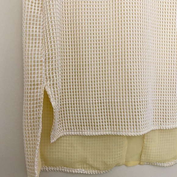 Rag & Bone Bettina Pale Yellow Mesh Top - Picture 3 of 7